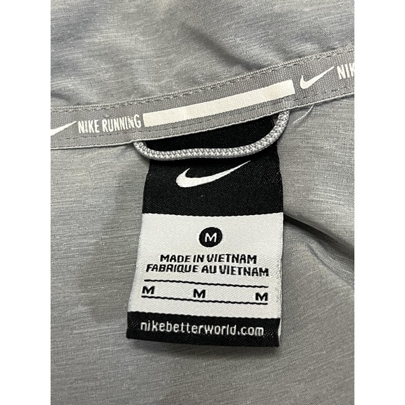 Nike Jacket Womens Medium Light Gray Running Windbreaker Full Zip Activewear - Picture 2 of 15